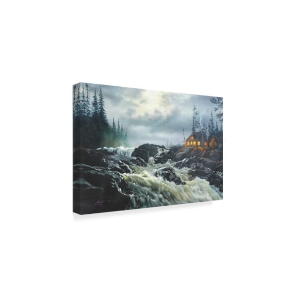 D. Rusty Rust 'Rapids Cabin' Canvas Art,22x32